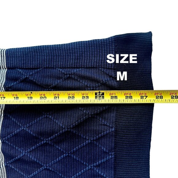 LCR Mens Ribbed Sweater Navy Blue Colorblock Slim Fit Shawl Collar Various Sizes - Picture 6 of 16